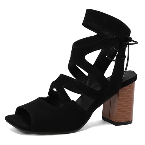 Bviennic Damen Hohen Blockabsatz Gladiator Sandals Mode 0622 Schwarz-Rm Gr 36.5 EU/37Cn Bviennic Damen Hohen Blockabsatz Gladiator Sandals Mode 0622 Schwarz-Rm Gr 36.5 EU/37Cn von Bviennic