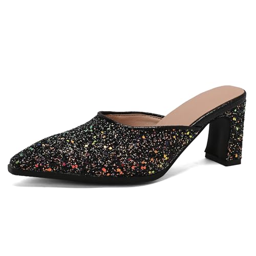 Bviennic Damen Hohen Blockabsatz Mules Mode 0615 Schwarz Gr 41 EU/43Cn Bviennic Damen Hohen Blockabsatz Mules Mode 0615 Schwarz Gr 41 EU/43Cn von Bviennic