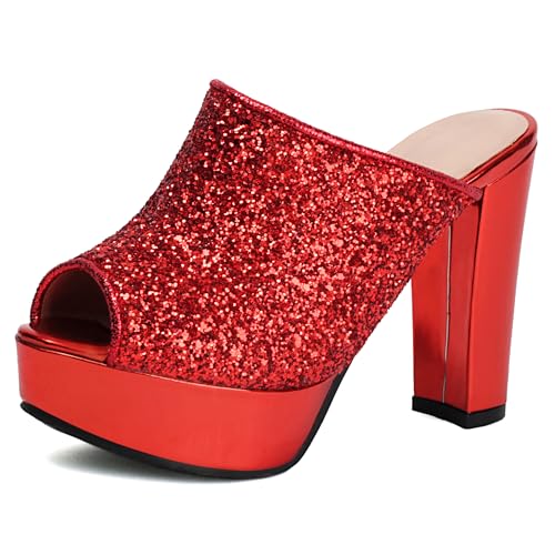 Bviennic Damen Hohen Blockabsatz Mules mit Plateau Mode 0614 Rot Gr 39 EU/40Cn Bviennic Damen Hohen Blockabsatz Mules mit Plateau Mode 0614 Rot Gr 39 EU/40Cn von Bviennic