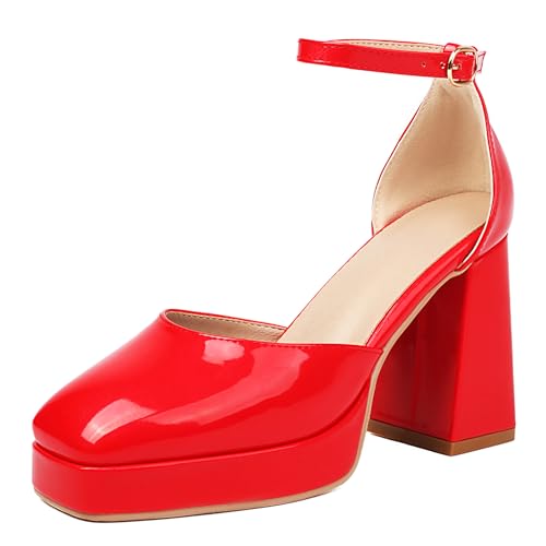 Bviennic Damen Hohen Blockabsatz Sandals mit Plateau Mode 0530 Rot Gr 45 EU/47Cn Bviennic Damen Hohen Blockabsatz Sandals mit Plateau Mode 0530 Rot Gr 45 EU/47Cn von Bviennic