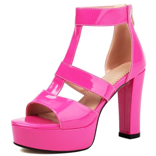 Bviennic Damen Hohen Blockabsatz Sandals mit Plateau Mode 0582 Rose-Rot Gr 40.5 EU/42Cn Bviennic Damen Hohen Blockabsatz Sandals mit Plateau Mode 0582 Rose-Rot Gr 40.5 EU/42Cn von Bviennic