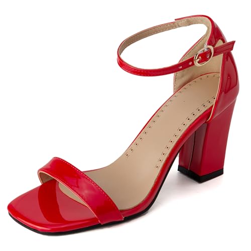 Bviennic Damen Hohen Blockabsatz Simple Knöchelriemchen Party Hochzeit Abend Sandals Rot Gr 47 EU/49Cn Bviennic Damen Hohen Blockabsatz Simple Knöchelriemchen Party Hochzeit Abend Sandals Rot Gr 47 EU/49Cn von Bviennic