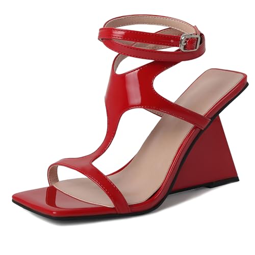 Bviennic Damen Hohen Keilabsatz Sandals Mode 0576 Rot Gr 36.5 EU/37Cn Bviennic Damen Hohen Keilabsatz Sandals Mode 0576 Rot Gr 36.5 EU/37Cn von Bviennic