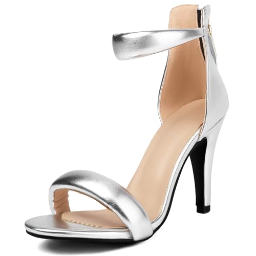 Bviennic Damen Hohen Trichterabsatz Sandals Mode 0633 Silber Gr 39 EU/40Cn von Bviennic
