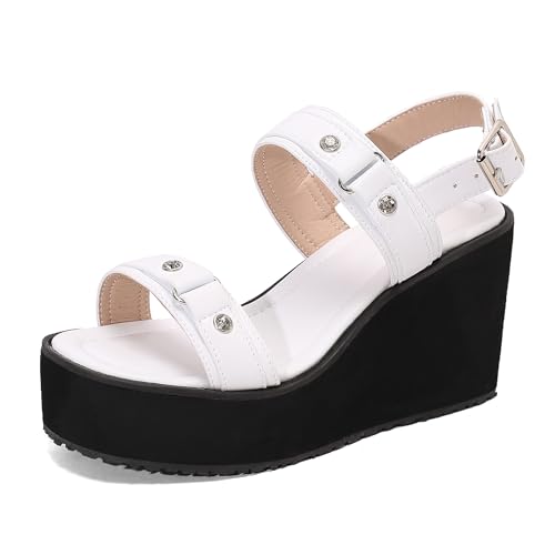 Bviennic Damen Keilabsatzs Flatform Offene Zeh Sandas Mode Leisure Daily Weiß Gr 42 EU/44Cn Bviennic Damen Keilabsatzs Flatform Offene Zeh Sandas Mode Leisure Daily Weiß Gr 42 EU/44Cn von Bviennic