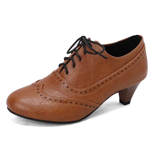 Bviennic Damen Kitten Heel Oxford 837 Gelb-Braun Gr 40.5 EU/42Cn Bviennic Damen Kitten Heel Oxford 837 Gelb-Braun Gr 40.5 EU/42Cn von Bviennic