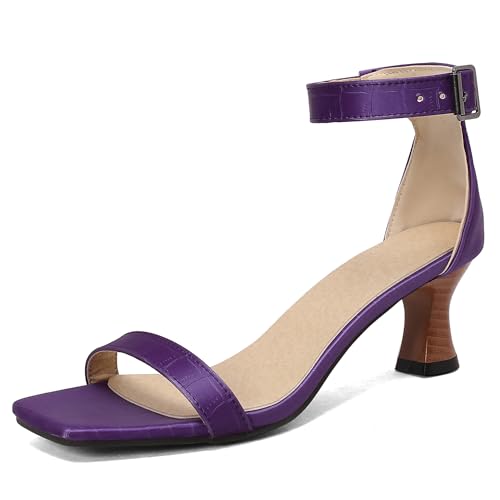 Bviennic Damen Kitten Heel Sandals Elegant 0715 Violett Gr 36.5 EU/37Cn von Bviennic