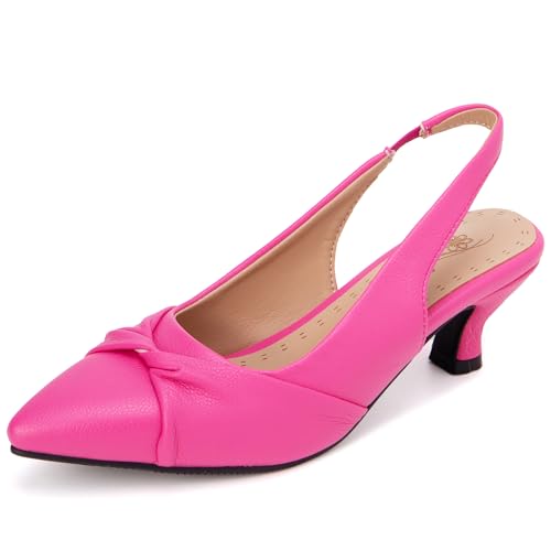 Bviennic Damen Komfort Kitten Heel Kleid Sandales Slingback Schuhe Rose-Rot Gr 45 EU/47Cn Bviennic Damen Komfort Kitten Heel Kleid Sandales Slingback Schuhe Rose-Rot Gr 45 EU/47Cn von Bviennic