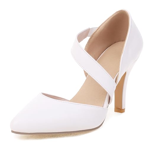 Bviennic Damen Mode Elegant Stilettos Glitzer Sandas Pointed Toe Party Hochzeit Dancing Weiß Gr 40.5 EU/42Cn von Bviennic