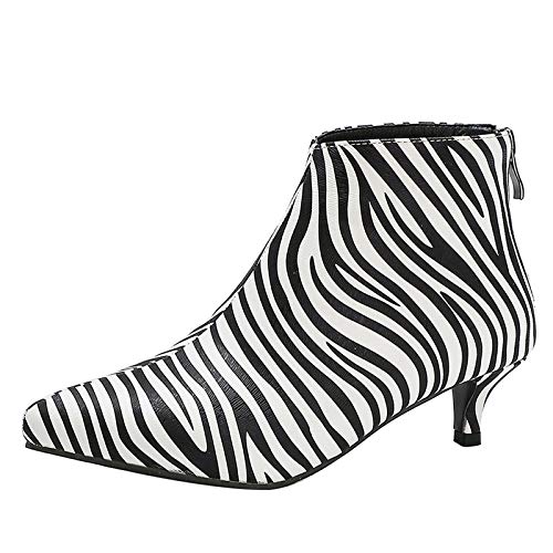 Bviennic Damen Reißverschluss Kitten Heel Mode Chelsea Stiefeletten Winter Pointed Toe Hochzeit Kleid Leisure Mitte Absatz Stiefeletten Zebra Gr 39 EU-40Cn Bviennic Damen Reißverschluss Kitten Heel Mode Chelsea Stiefeletten Winter Pointed Toe Hochzeit Kleid Leisure Mitte Absatz Stiefeletten Zebra Gr 39 EU-40Cn von Bviennic