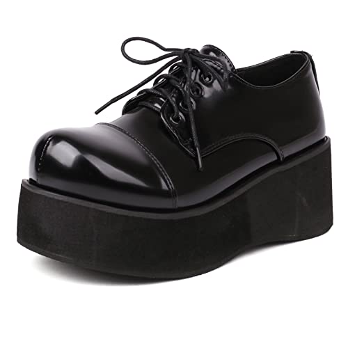 Bviennic Damen Schnüren Leisure Runde Zehen Plateau Schuhe Sommer Mode Oxford Damen Schule Schuhe Keilabsatz Pumps Lack Schwarz Gr 46 Eu-48Cn Bviennic Damen Schnüren Leisure Runde Zehen Plateau Schuhe Sommer Mode Oxford Damen Schule Schuhe Keilabsatz Pumps Lack Schwarz Gr 46 Eu-48Cn von Bviennic