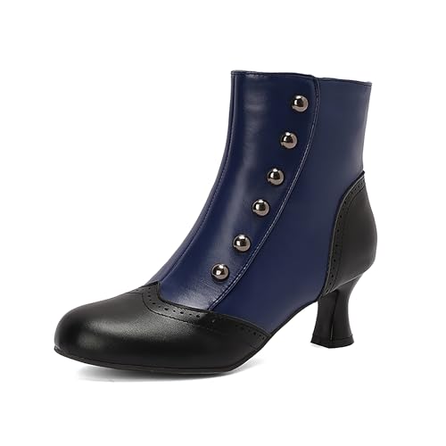Bviennic Damen Stiefeletten Block Mitte Absatz Mode Runde Zehen Zip Daily 2296 Blau Gr 38 EU/39Cn Bviennic Damen Stiefeletten Block Mitte Absatz Mode Runde Zehen Zip Daily 2296 Blau Gr 38 EU/39Cn von Bviennic