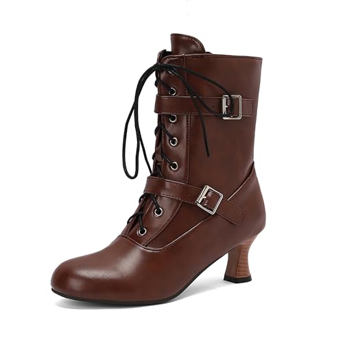 Bviennic Damen Stiefeletten Kitten Heel Mode Runde Zehen Zip Dancing Schuhe 2258 Braun Gr 40.5 EU/42Cn Bviennic Damen Stiefeletten Kitten Heel Mode Runde Zehen Zip Dancing Schuhe 2258 Braun Gr 40.5 EU/42Cn von Bviennic