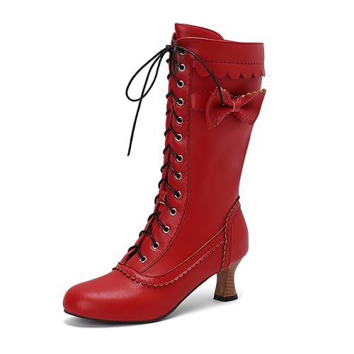 Bviennic Damen Stiefeletten Kitten Heel Mode Runde Zehen Zip Party 2260 Rot Gr 48 EU/50Cn Bviennic Damen Stiefeletten Kitten Heel Mode Runde Zehen Zip Party 2260 Rot Gr 48 EU/50Cn von Bviennic