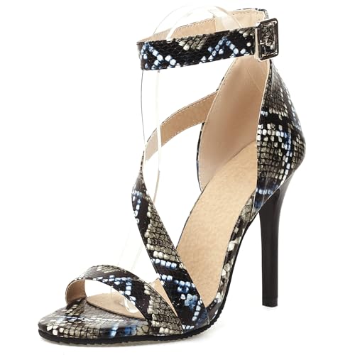 Bviennic Damen Stiletto Höhe Ferse Sandals Elegant 0717 Snakeskin-Print Gr 33.5 EU/33Cn Bviennic Damen Stiletto Höhe Ferse Sandals Elegant 0717 Snakeskin-Print Gr 33.5 EU/33Cn von Bviennic