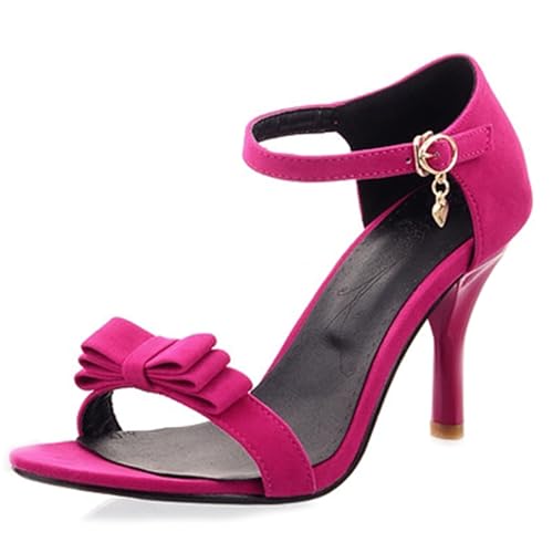 Bviennic Damen Stiletto Höhe Ferse Sandals Mode 0559 Rose-Rot Gr 40.5 EU/42Cn von Bviennic