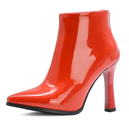 Bviennic Höhe Ferse Damen Winter Pointed Toe Stiefeletten Reißverschluss Party Kleid Mode Lack Chelsea Elegant Bride Hochzeit Warm Schuhe Orange Gr 47 EU-49Cn Bviennic Höhe Ferse Damen Winter Pointed Toe Stiefeletten Reißverschluss Party Kleid Mode Lack Chelsea Elegant Bride Hochzeit Warm Schuhe Orange Gr 47 EU-49Cn von Bviennic
