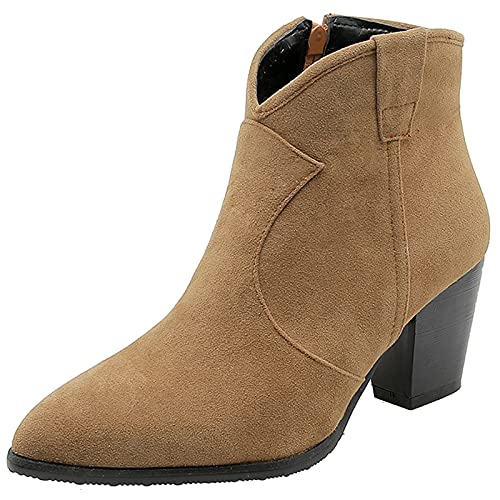 Bviennic Klassischer Damen Pointed Toe Western Stiefeletten Reißverschluss Leisure Blockabsatz Draußen Chunky Chelsea Warm Herren Cowboy Stiefeletten Braun Gr 46 EU-48Cn Bviennic Klassischer Damen Pointed Toe Western Stiefeletten Reißverschluss Leisure Blockabsatz Draußen Chunky Chelsea Warm Herren Cowboy Stiefeletten Braun Gr 46 EU-48Cn von Bviennic