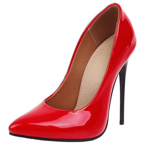 Damen Stiletto Pumps Pointed Toe Höhe Ferse Schuhe Ohne Verschluss Simple Arbeiting Schuhe W4274Ho Rot Gr 41 EU/43Cn Damen Stiletto Pumps Pointed Toe Höhe Ferse Schuhe Ohne Verschluss Simple Arbeiting Schuhe W4274Ho Rot Gr 41 EU/43Cn von Bviennic