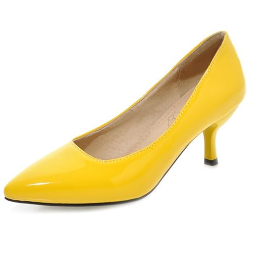 Damen mit Kätzchen Fersenpumps 646 Gelb Gr 39 EU/40Cn Damen mit Kätzchen Fersenpumps 646 Gelb Gr 39 EU/40Cn von Bviennic
