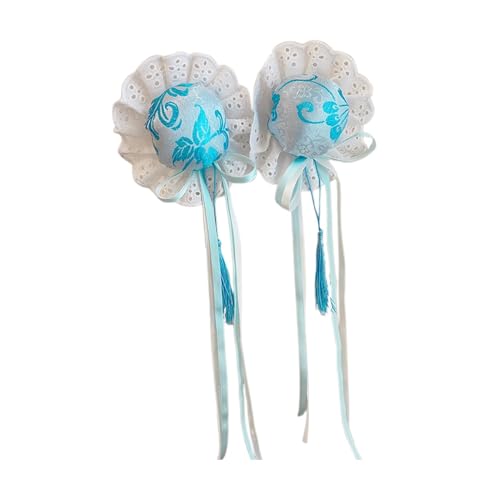 Bvizyelck Chinesische Haarspangen,Chinesische Haarspangen für Mädchen,2X Cosplay Haarknotenclip - Chinesischer Stil Cheongsam Kopfschmuck Haarknoten Clip Spitze Schleife Haarspangen für Cosplay von Bvizyelck