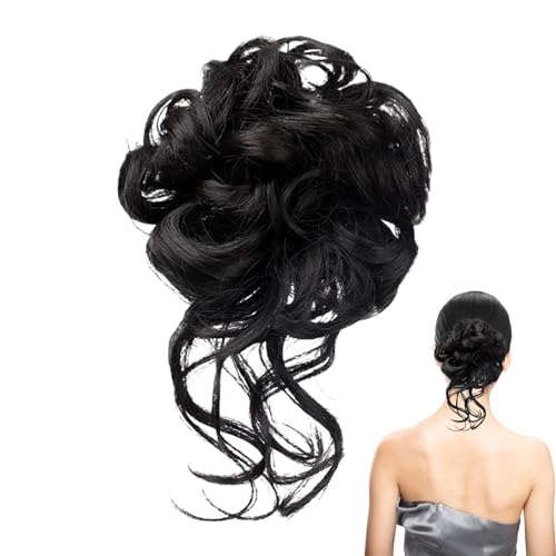 Bvizyelck Lockiges Dutt Haarstück,Hochsteckfrisur Clip Für Damen Klammer | Styling Perücken Haar Accessoires Für Ungezwungene Hochzeit Verabredung Party Events von Bvizyelck