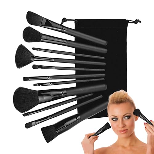 Bvizyelck Makeup Pinsel Kit | Pinselset Make Up - Foundation Pinsel für Puder Kontur Rouge, kleines Make-up Pinselset, schwarzes Design für Lidschatten, Puder von Bvizyelck