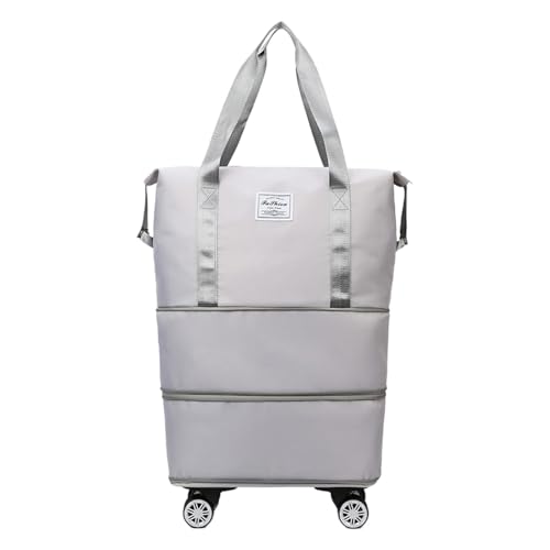 Bvizyelck Reisetasche Mit Rollen Faltbare Reisetasche Mit Großer Kapazität Faltbare Handgepäck Tasche Reisetaschen Erweiterbar Mit Rollen Reisekoffer Sporttasche Wochenendtasche Für Damen Und Herren von Bvizyelck