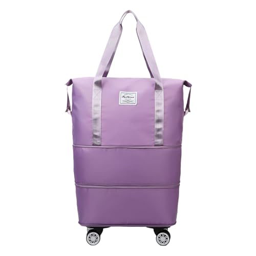 Bvizyelck Reisetasche Mit Rollen Faltbare Reisetasche Mit Großer Kapazität Faltbare Handgepäck Tasche Reisetaschen Erweiterbar Mit Rollen Reisekoffer Sporttasche Wochenendtasche Für Damen Und Herren von Bvizyelck