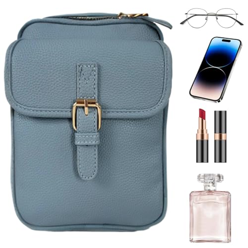 Bvizyelck Schultertasche - Diebstahlsichere Schultertaschen - Mit integriertem Kartenfach verstellbarer Gurt Vintage Leder Handytasche großes Fassungsvermögen für Outdoor Business von Bvizyelck