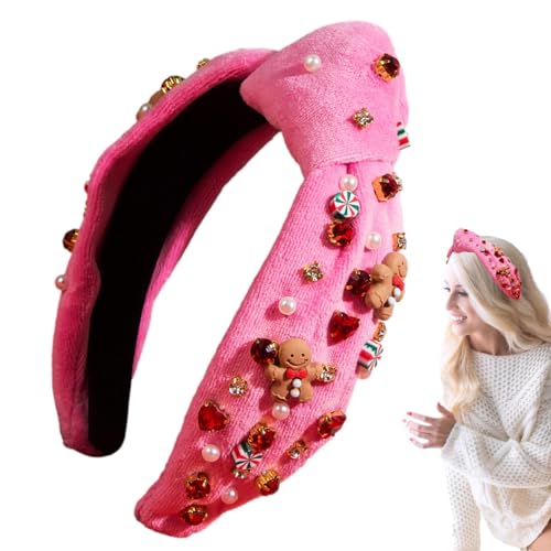 Bvizyelck Weihnachten geknotetes Stirnband für Frauen, Stirnbandband für Frauen - Strass Haarband Lebkuchenmann | Haarschmuck für Mädchen, Strass-Haarband, Stirnband, Weihnachtsschmuck für Frauen und Bvizyelck Weihnachten geknotetes Stirnband für Frauen, Stirnbandband für Frauen - Strass Haarband Lebkuchenmann | Haarschmuck für Mädchen, Strass-Haarband, Stirnband, Weihnachtsschmuck für Frauen und von Bvizyelck