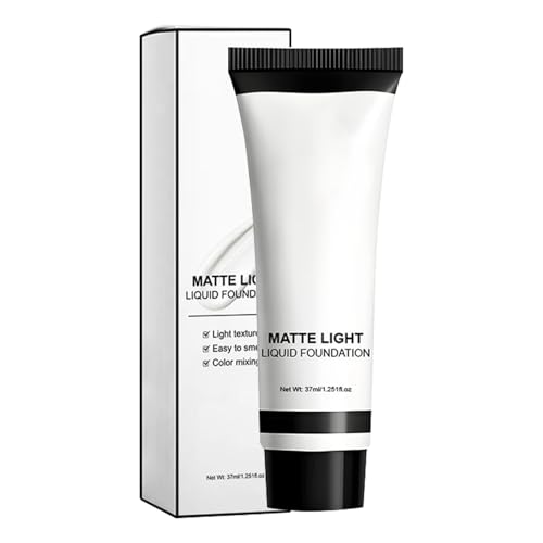 Bvizyelck Weiße Körperfarbe, Flüssige Make-up Foundation, 37ml Schminkflüssigkeit schmierfest für Kinder Erwachsene Party Bühne Halloween Cosplay von Bvizyelck