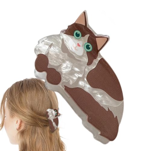 Haarklammer Niedliche Katzen Damen Haarspangen Acryl Rutschfeste Haarklammern Katzen Haarspangen Mode Haarklauenclip Kiefer Clips Frauen Haargreifer Haarkrallen Für Dickes Dünnes Haar von Bvizyelck