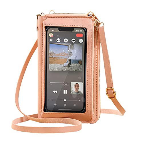Handy Umhängetasche Damen Touchscreen Handytasche Zum Umhängen Damen Handtasche Mit Verstellbarem Schultergurt Und Kartenfächern Touchscreen Handy Schultertasche Damen Geldbörse Umhängetasche von Bvizyelck