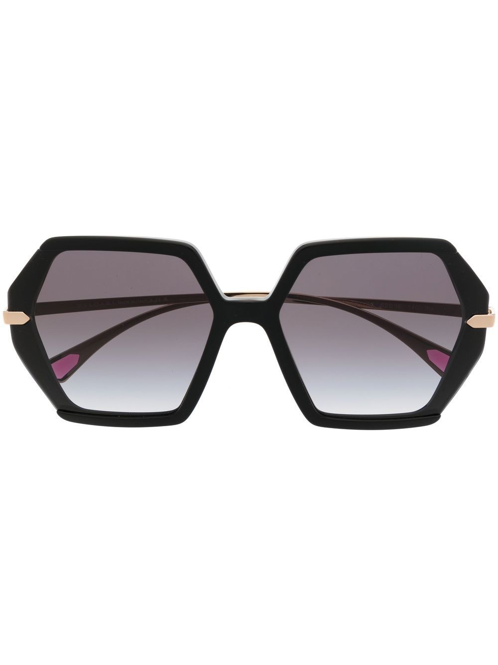 Bvlgari Sonnenbrille mit sechseckigem Design - Schwarz von Bvlgari