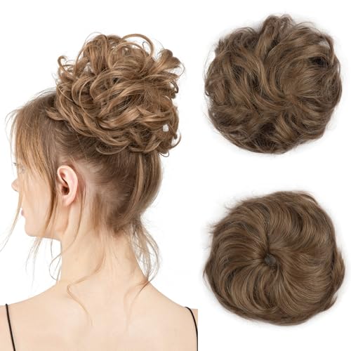 BwelsZJ Haarteil, lockig, gewellt, mit Gummizug, für Damen und Mädchen, natürliches Haar, hitzebeständige Fasern, voluminöses Haar von BwelsZJ