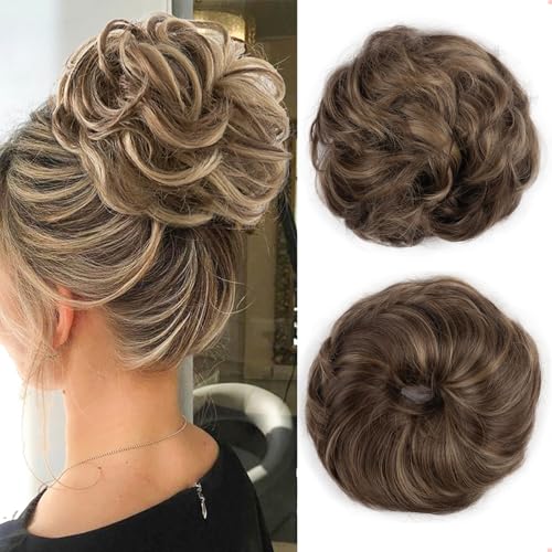 BwelsZJ Haarteil, lockig, gewellt, mit Gummizug, für Damen und Mädchen, natürliches Haar, hitzebeständige Fasern, voluminöses Haar von BwelsZJ