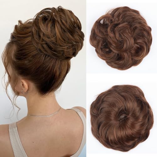 BwelsZJ Haarteil, lockig, gewellt, mit Gummizug, für Damen und Mädchen, natürliches Haar, hitzebeständige Fasern, voluminöses Haar von BwelsZJ