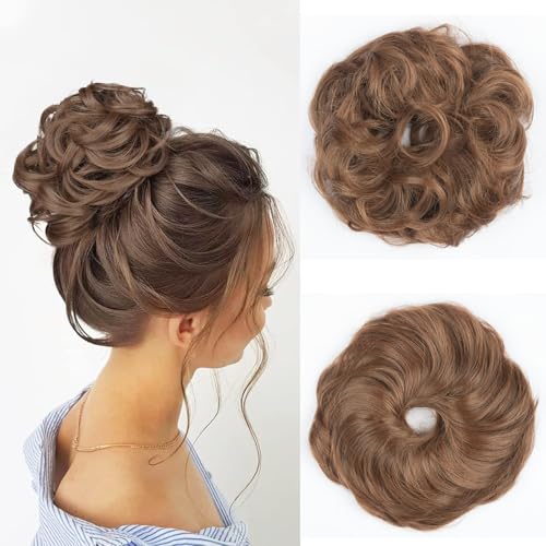 BwelsZJ Haarteil, lockig, gewellt, mit Gummizug, für Damen und Mädchen, natürliches Haar, hitzebeständige Fasern, voluminöses Haar von BwelsZJ