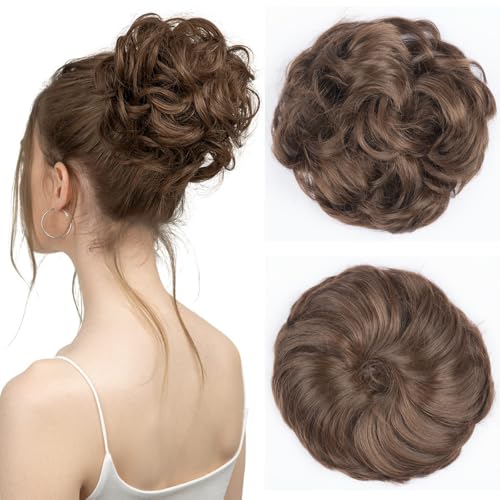 BwelsZJ Haarteil, lockig, gewellt, mit Gummizug, für Damen und Mädchen, natürliches Haar, hitzebeständige Fasern, voluminöses Haar von BwelsZJ