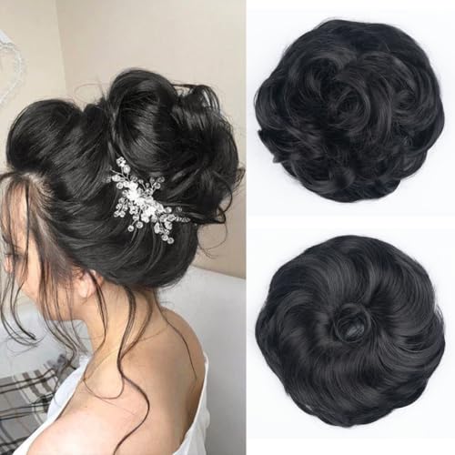 BwelsZJ Haarteil, lockig, gewellt, mit Gummizug, für Damen und Mädchen, natürliches Haar, hitzebeständige Fasern, voluminöses Haar von BwelsZJ