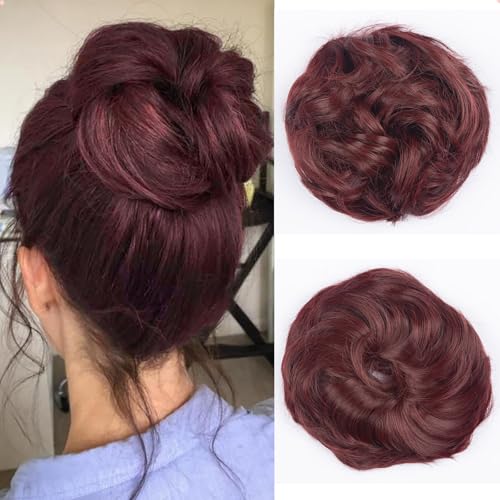 BwelsZJ Haarteil, lockig, gewellt, mit Gummizug, für Damen und Mädchen, natürliches Haar, hitzebeständige Fasern, voluminöses Haar von BwelsZJ