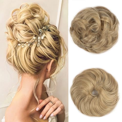 BwelsZJ Lockerer Dutt Haarteil mit Gummiband – Messy Bun Haargummi mit Kunsthaar, Voluminöse Hochsteckfrisur & Haarverlängerung für Damen von BwelsZJ