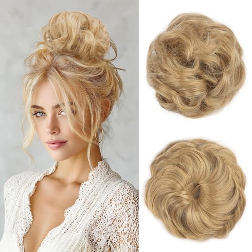 BwelsZJ Lockerer Dutt Haarteil mit Gummiband – Messy Bun Haargummi mit Kunsthaar, Voluminöse Hochsteckfrisur & Haarverlängerung für Damen von BwelsZJ