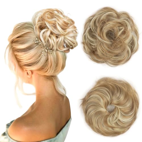 BwelsZJ Lockerer Dutt Haarteil mit Gummiband – Messy Bun Haargummi mit Kunsthaar, Voluminöse Hochsteckfrisur & Haarverlängerung für Damen von BwelsZJ