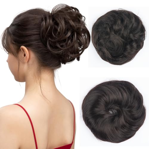 BwelsZJ Lockerer Dutt Haarteil mit Gummiband – Messy Bun Haargummi mit Kunsthaar, Voluminöse Hochsteckfrisur & Haarverlängerung für Damen von BwelsZJ