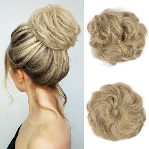 BwelsZJ Lockerer Dutt Haarteil mit Gummiband – Messy Bun Haargummi mit Kunsthaar, Voluminöse Hochsteckfrisur & Haarverlängerung für Damen von BwelsZJ