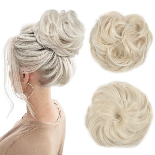 BwelsZJ Lockerer Dutt Haarteil mit Gummiband – Messy Bun Haargummi mit Kunsthaar, Voluminöse Hochsteckfrisur & Haarverlängerung für Damen von BwelsZJ