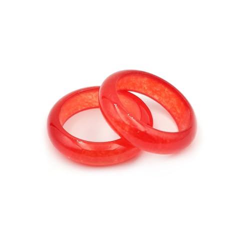 2 x leuchtend rote Jade-Ringe für Damen, Edelstein, stapelbar, Ewigkeits-Quarz, Jade-Bandringe, Einheitsgröße, Achat 2 x leuchtend rote Jade-Ringe für Damen, Edelstein, stapelbar, Ewigkeits-Quarz, Jade-Bandringe, Einheitsgröße, Achat von Bwesfy