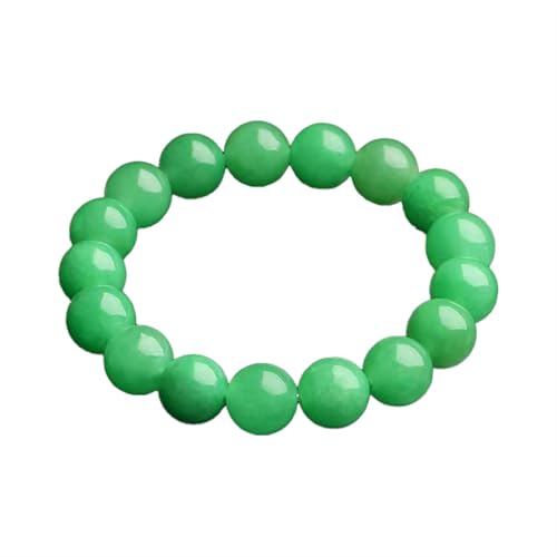 8 mm Jade-Armband für Damen und Herren, Sonnenscheingrün, rund, Stretch-Perlenarmband, Jade-Halskette, Einheitsgröße, Achat von Bwesfy